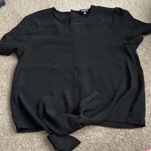 Madewell Black Women's Top with Tie Detail